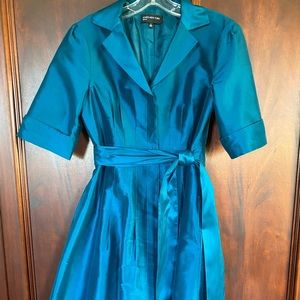 Turquoise Taffeta Cocktail Dress